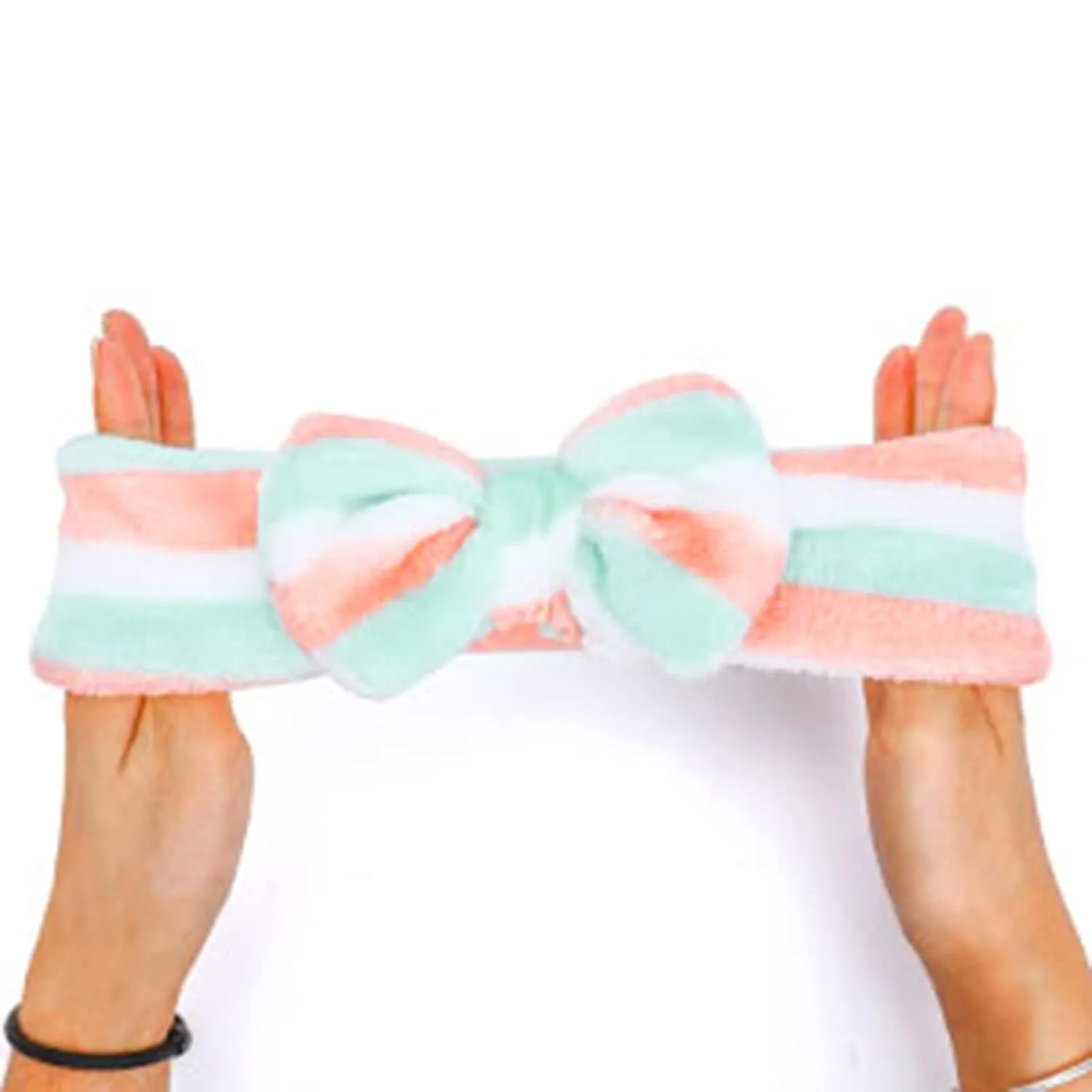 Face Wash Women's Facial Makeup Hydrotherapy Headband 1 Piece Bow Hairband Headband For Shower Headband Soft Coral Velvet