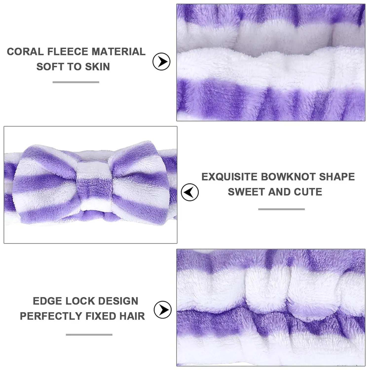 Face Wash Women's Facial Makeup Hydrotherapy Headband 1 Piece Bow Hairband Headband For Shower Headband Soft Coral Velvet