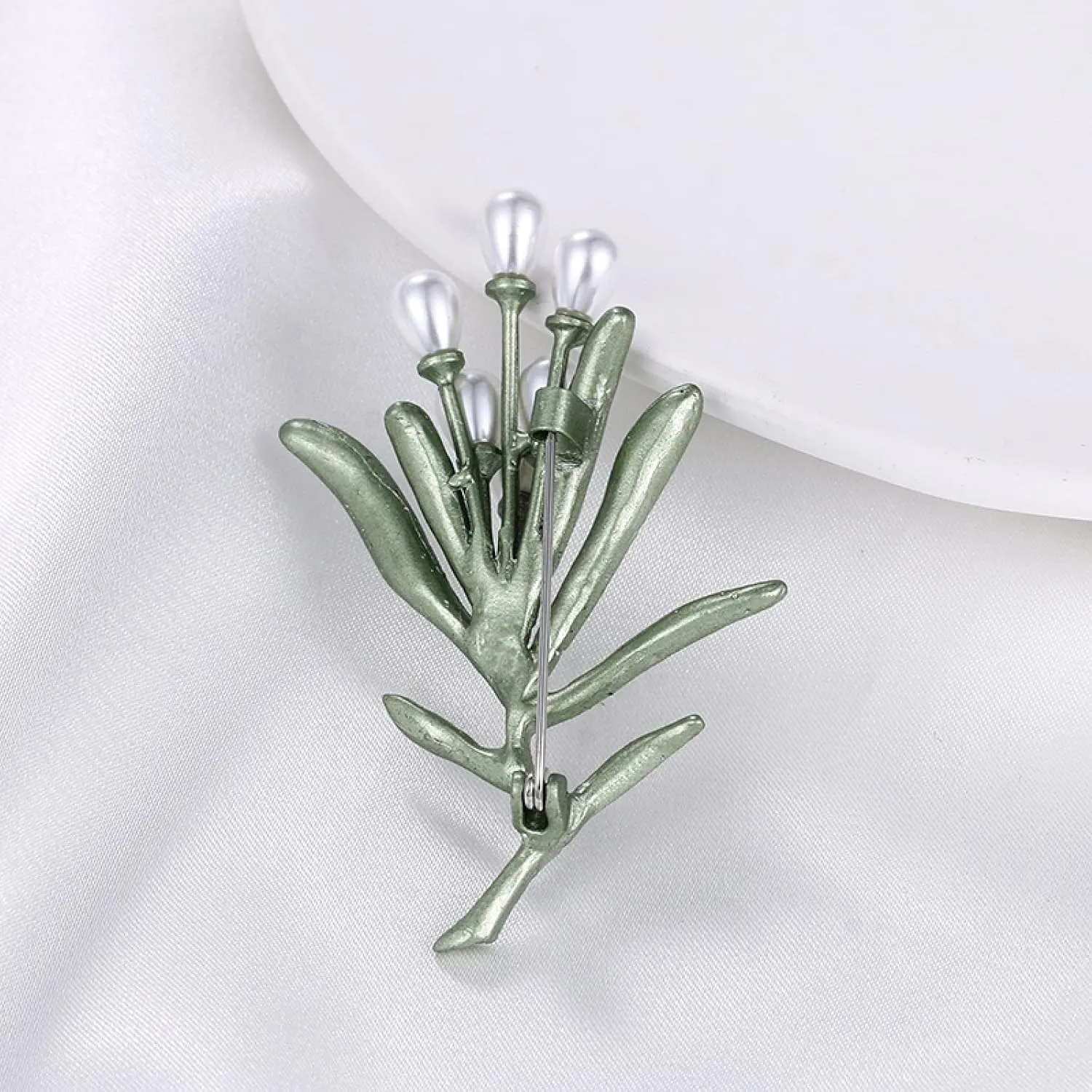 Fashion Brooch Clear Crystal Rhinestone Small Wheat Ears Brooch Woman Man Clothing Accessory