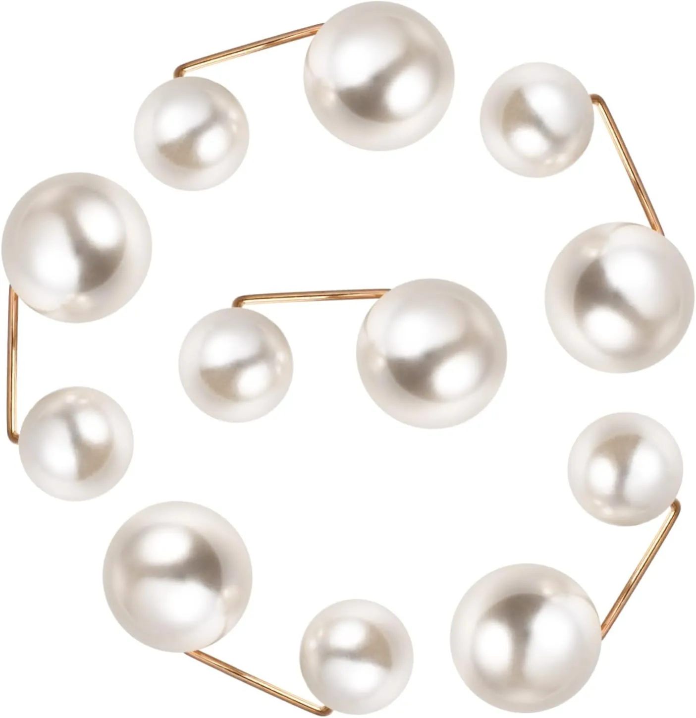 Fashion Brooch Pins Set 6pcs Women Safety Pins Pearl Shawl Button Boutonniere for Collar