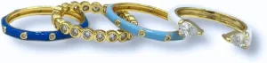 for Kappa Kappa Gamma: 4 Enamel Stack Ring Set