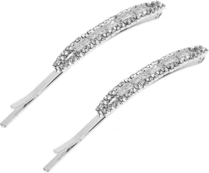 GALPADA 2pcs Rhinestone Hair Barrettes Elegant Bling Clips for Women Fashionable Hair Accessories for Stylish Hairstyles Secure Grip for Timeless Looks