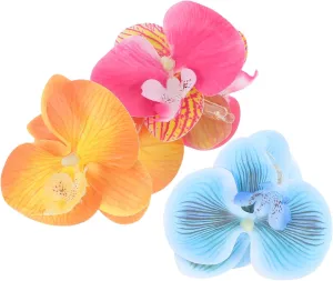 GALPADA 3pcs Artificial Butterfly Orchid Hair Clips Elegant Claw Clips for Long Thick Hair Romantic Floral Hairpins for Daily Wear Weddings Special Occasions