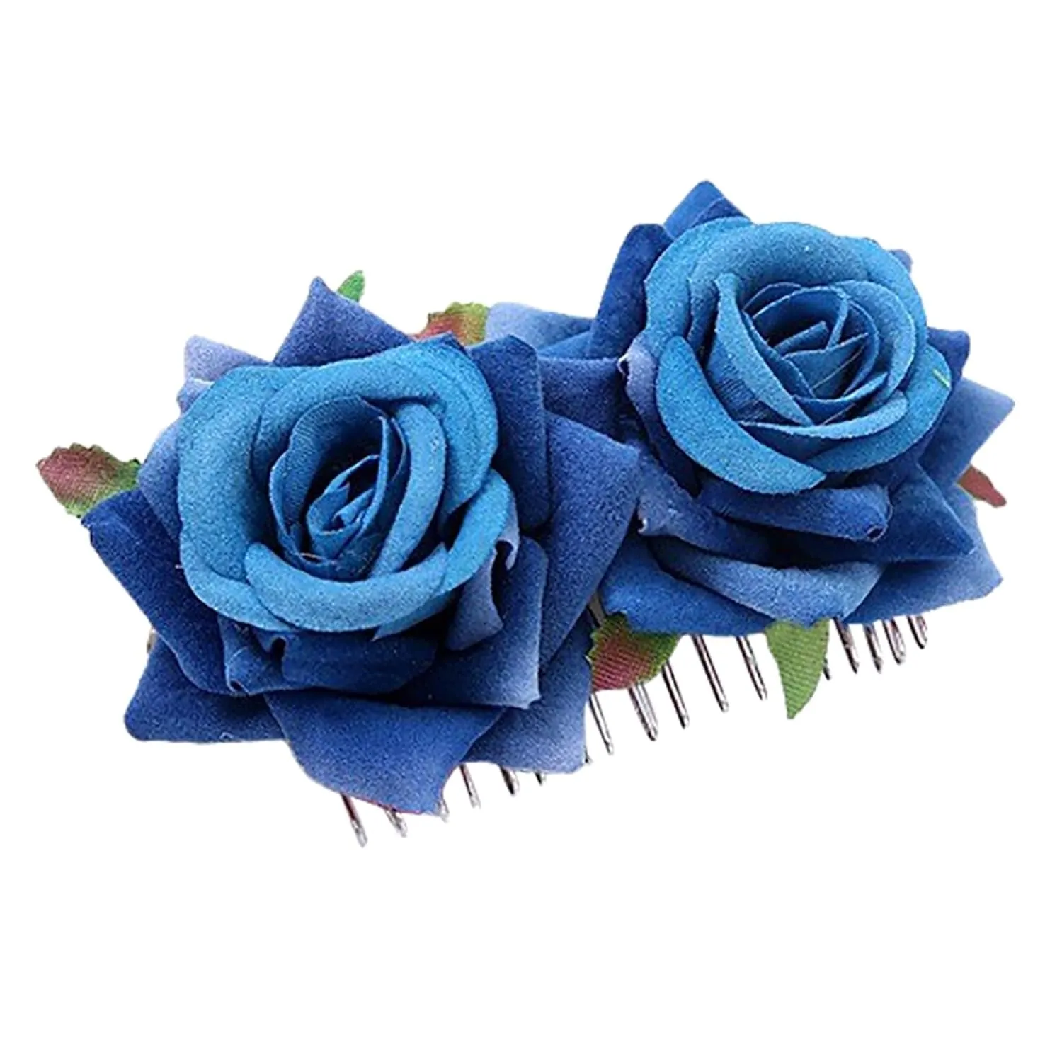 Girl Hair Clips Flower Hair Clips For Women Bride Headpieces For Wedding Floral Hair Headpiece Womens Headbands No Slip (Blue, One Size)