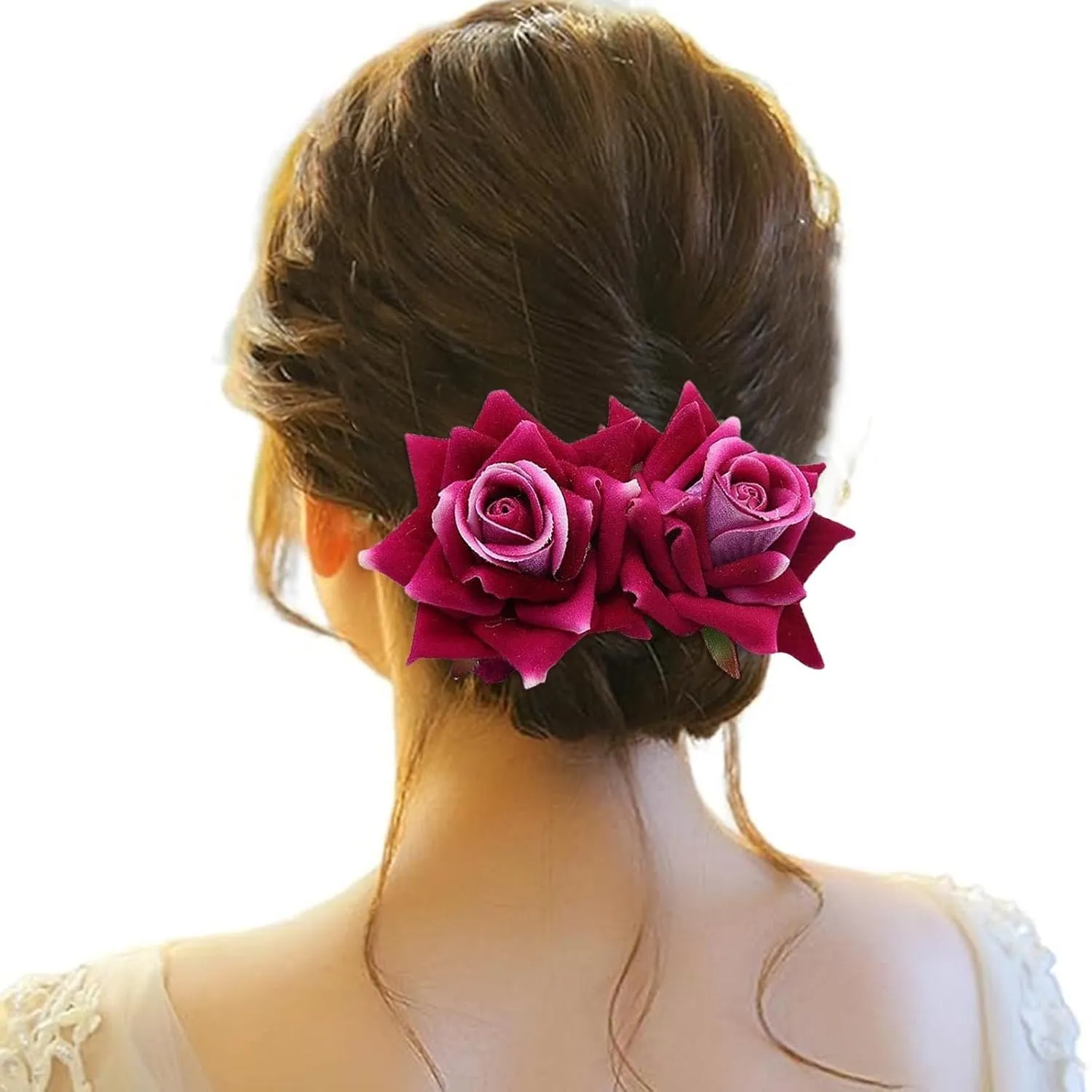 Girl Hair Clips Flower Hair Clips For Women Bride Headpieces For Wedding Floral Hair Headpiece Womens Headbands No Slip (Purple, One Size)