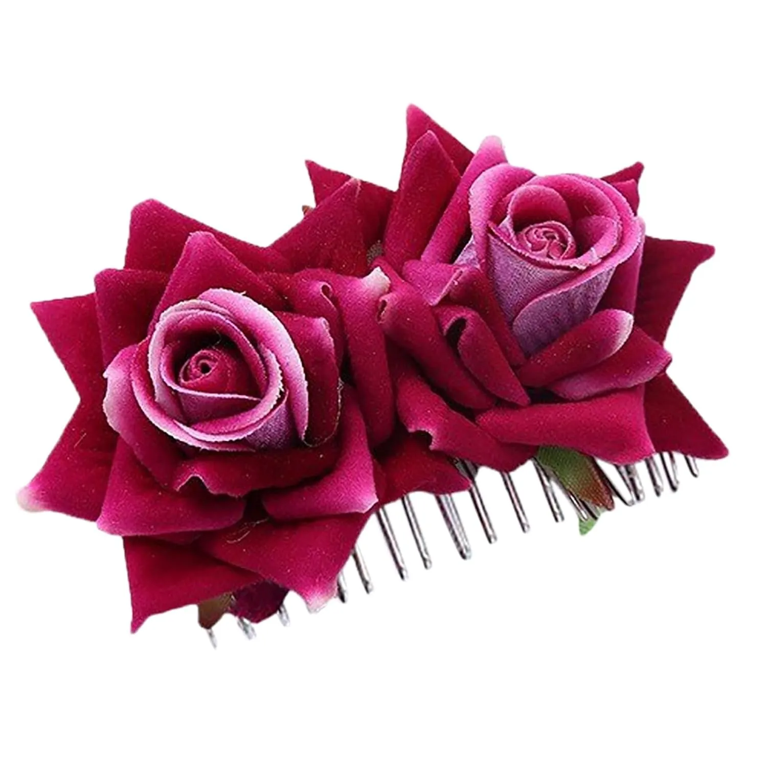 Girl Hair Clips Flower Hair Clips For Women Bride Headpieces For Wedding Floral Hair Headpiece Womens Headbands No Slip (Purple, One Size)