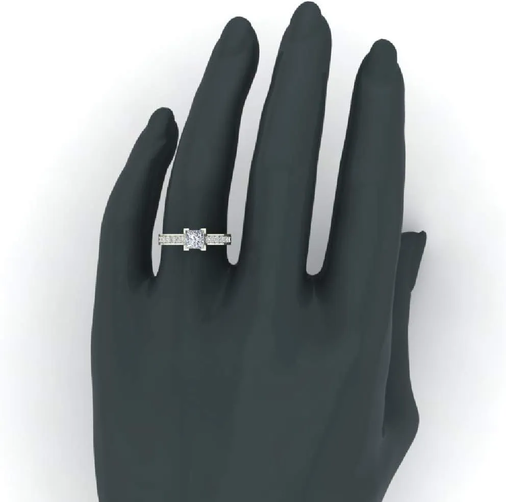 Glitz Design Engagement Rings Princess cut Diamond Rings for women 14K Gold 1.00 carat t.w.