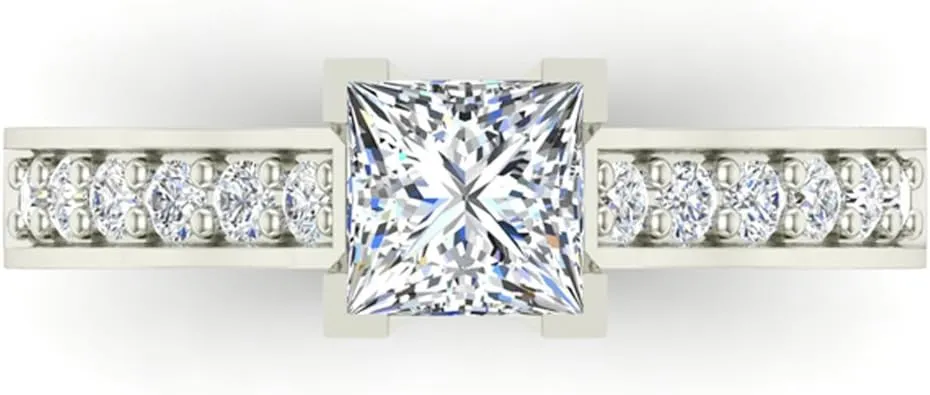 Glitz Design Engagement Rings Princess cut Diamond Rings for women 14K Gold 1.00 carat t.w.