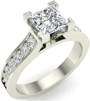 Glitz Design Engagement Rings Princess cut Diamond Rings for women 14K Gold 1.00 carat t.w.