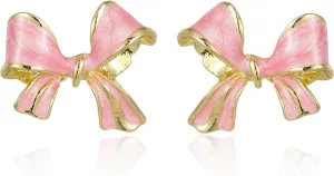 Gold Bow Earrings for Women Silver Bow Stud Earrings Ribbon Earrings Long Bow Dangle Earrings Silver Bow Jewelry Bow Earrings Gold Studs