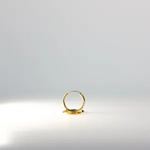 Gold Plain Huggie Hoop Earrings Gold 20mm Width Model-131