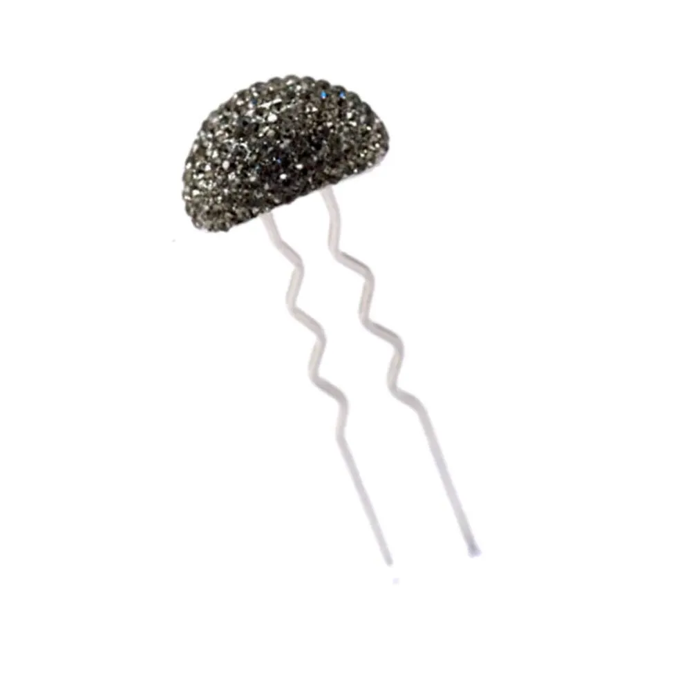 Hair Sticks for Buns Faux Rhinestone Mushroom Hair Bun Sticks Decorative, Black