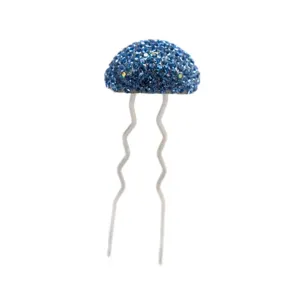 Hair Sticks for Buns Faux Rhinestone Mushroom Hair Bun Sticks Decorative, Blue