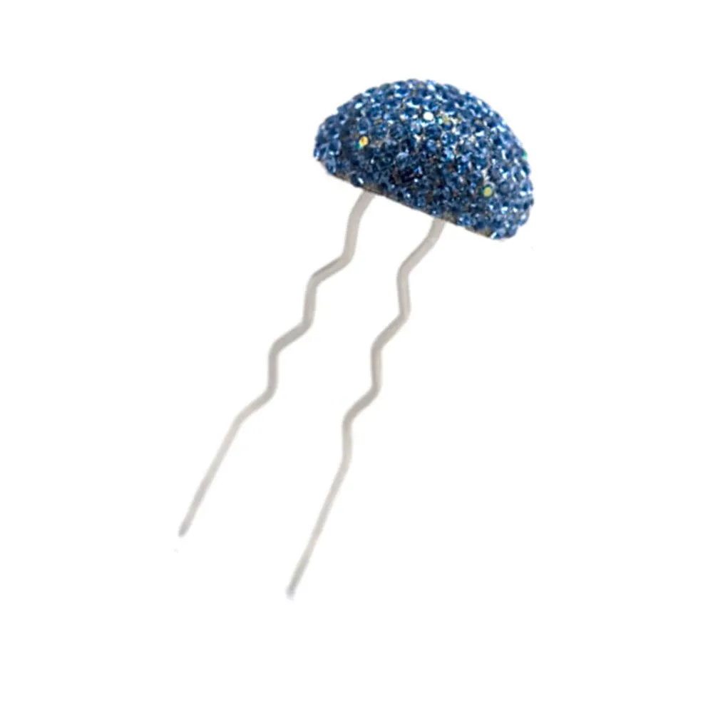 Hair Sticks for Buns Faux Rhinestone Mushroom Hair Bun Sticks Decorative, Blue