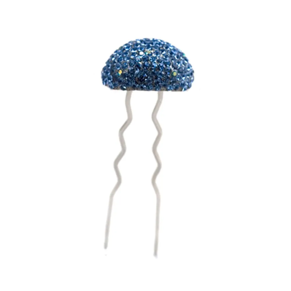 Hair Sticks for Buns Faux Rhinestone Mushroom Hair Bun Sticks Decorative, Blue