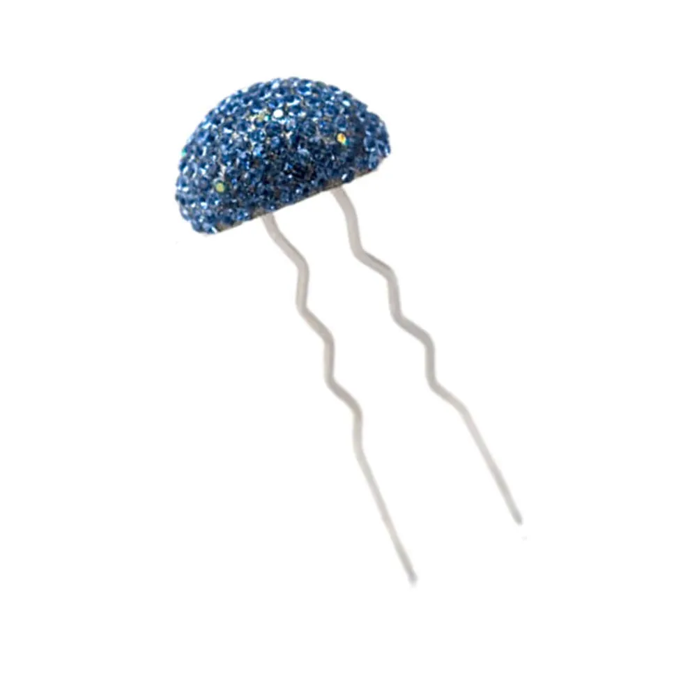 Hair Sticks for Buns Faux Rhinestone Mushroom Hair Bun Sticks Decorative, Blue