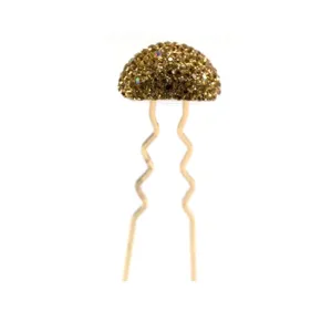 Hair Sticks for Buns Faux Rhinestone Mushroom Hair Bun Sticks Decorative, Light Brown