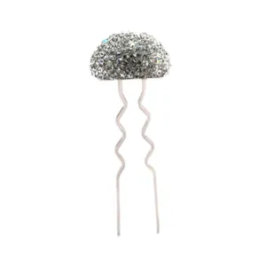 Hair Sticks for Buns Faux Rhinestone Mushroom Hair Bun Sticks Decorative, White