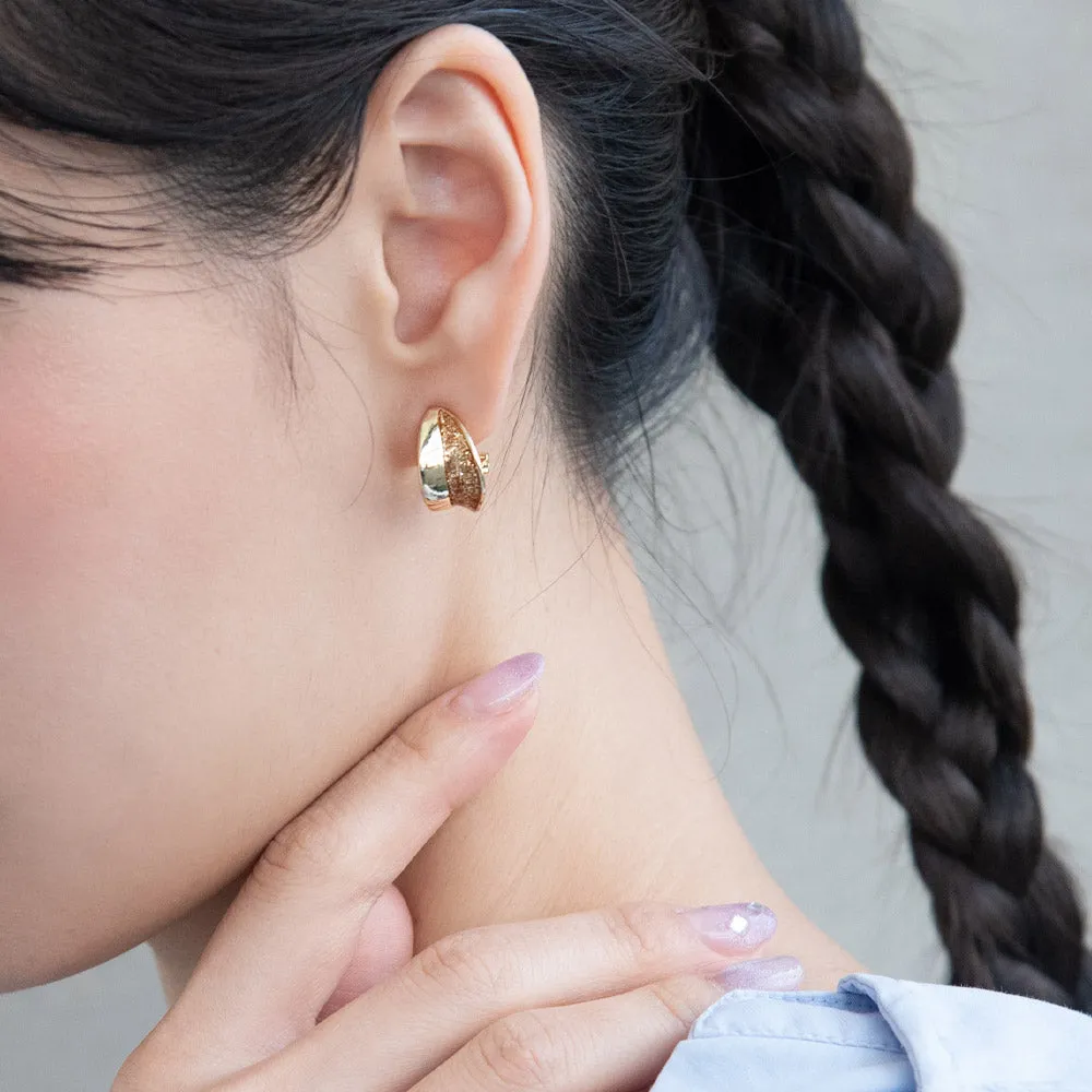 Half Glitter Half Metal Clip Ons