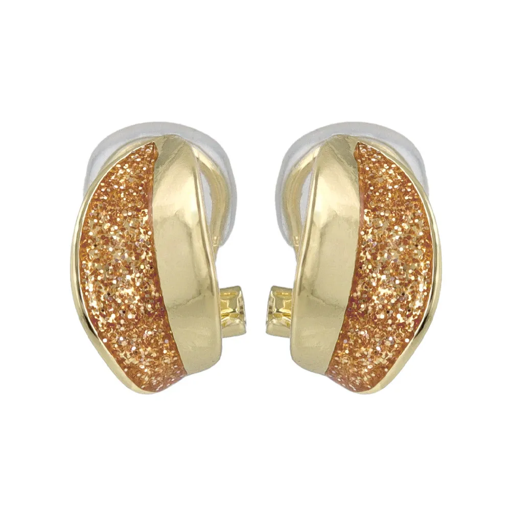 Half Glitter Half Metal Clip Ons