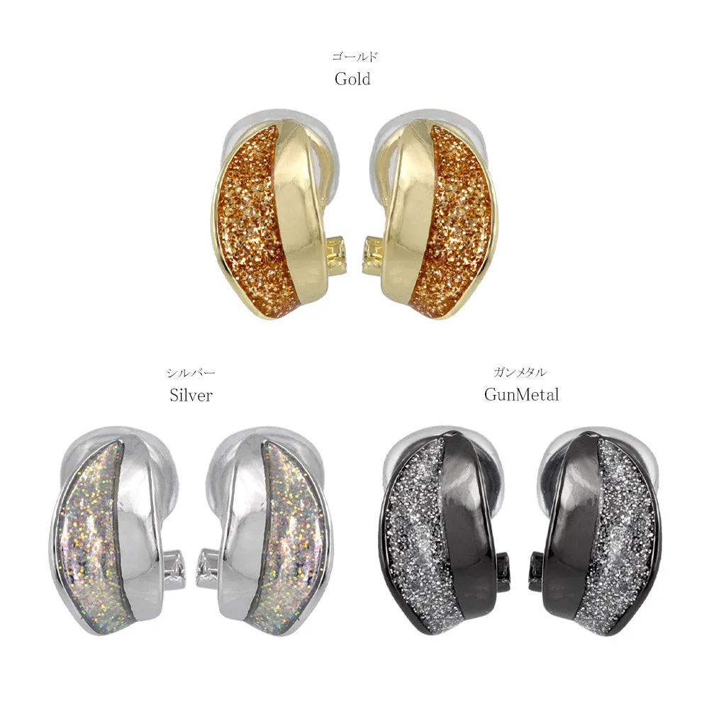 Half Glitter Half Metal Clip Ons