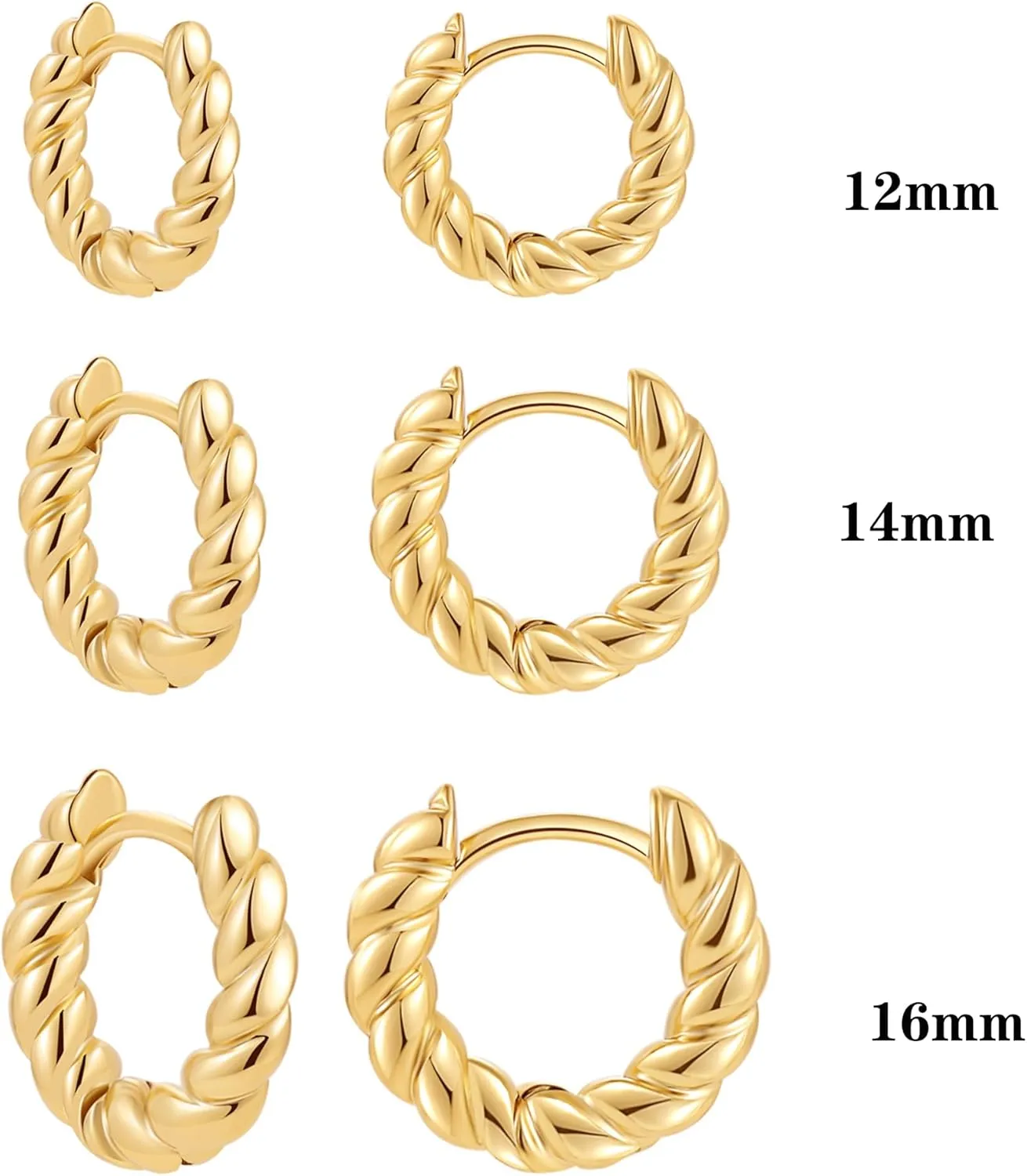 Heart Hoop Earrings Set for Women 6PCS 14K Gold Plated Lightweight Square Star Heart Twist Huggie Hoop Earrings for Women Gold Rectangle Earring for Women Dainty Valentine's Day Earrings Jewelry for Her