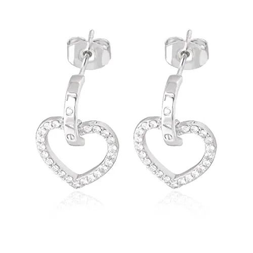 Heart stud earrings,heart earrings,heart studs,gift for her,stud earrings,minimalist earrings,heart jewelry,gold heart earrings,dainty (Silver)