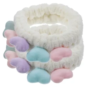 Hemoton 2pcs Wash Headband Headbands for Women Salon Attached Ponytail Fluffy Hair Band Hairband with Clips Fluffy Washing Headband Elastics Head Band Hair Curler Vent Fabric Beige