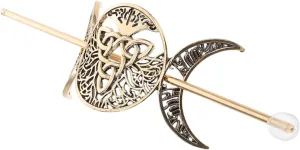 Hollow Moon Shaped Hairpin for Women Elegant Metal Hair Slide Pin Stylish Alloy Hair Stick for Buns for Hanfu and Everyday Wear