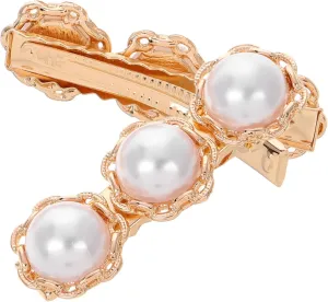 Homoyoyo Elegant Pearl Duckbill Hair Clips Snap Clips for Women Strong Hold Bobby Pins for Stylish Hairdos Vintage Bridal Accessories for Weddings and Formal Events