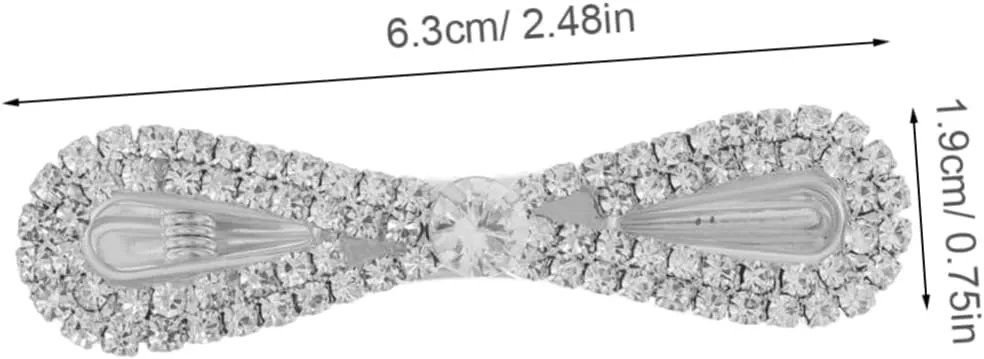 Homoyoyo Rhinestone Duckbill Hair Clips for Women Sparkly Bow Hair Accessories for Wedding for Everyday and