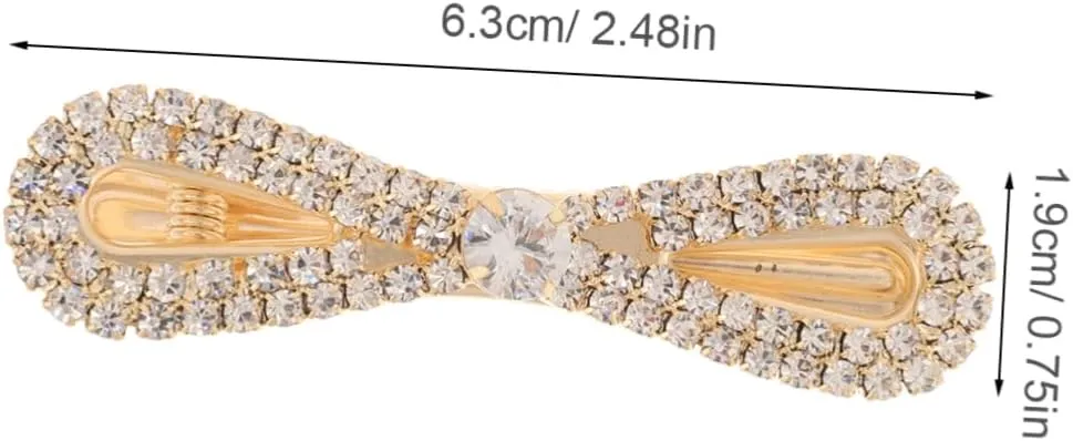 Homoyoyo Rhinestone Duckbill Hair Clips for Women Sparkly Bow Hair Accessories for Wedding for Everyday and