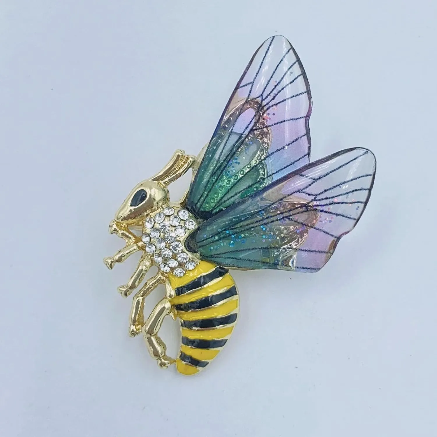 Honey Bee Brooches Pins,Animal Insect Bird Brooches Vintage Elegant Crystal Bee Lapel Pins Clothing Accessory Jewelry Gift for Women Girls