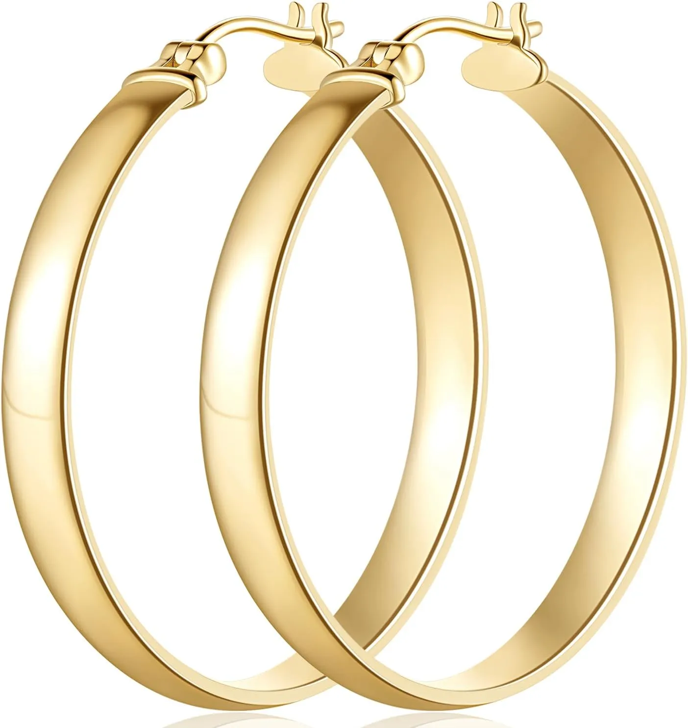Hoop Earrings 14K Gold Hoop Earring for Women Big Hoops Earrings Gold Jewelry Timeless Feminine Elegance Hypoallergenic Earring 30/35mm