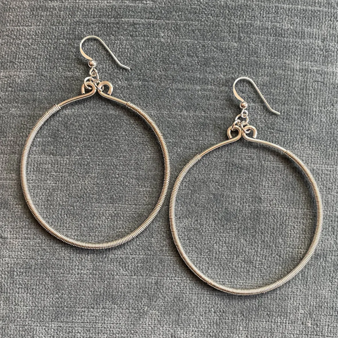 Hoop Earrings Wrapped with Wire (click for colors & sizes) #102