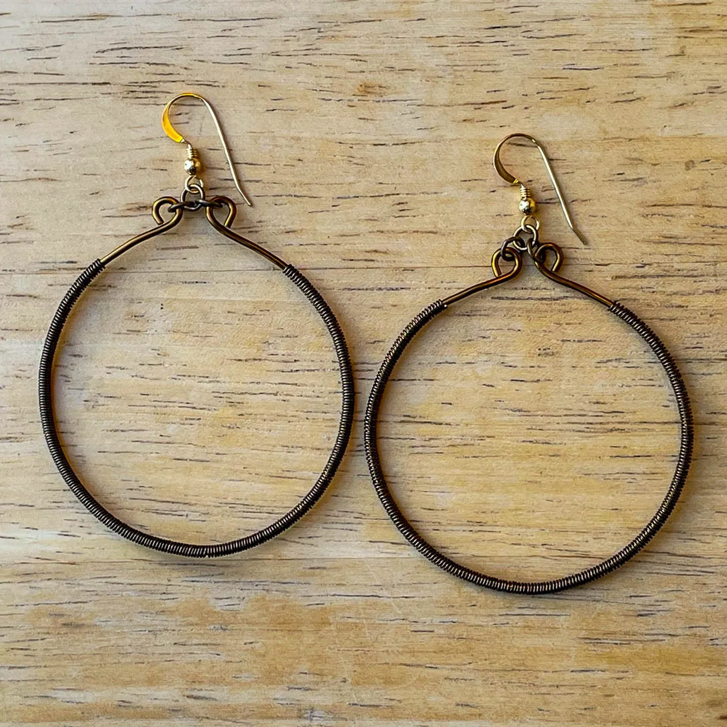 Hoop Earrings Wrapped with Wire (click for colors & sizes) #102