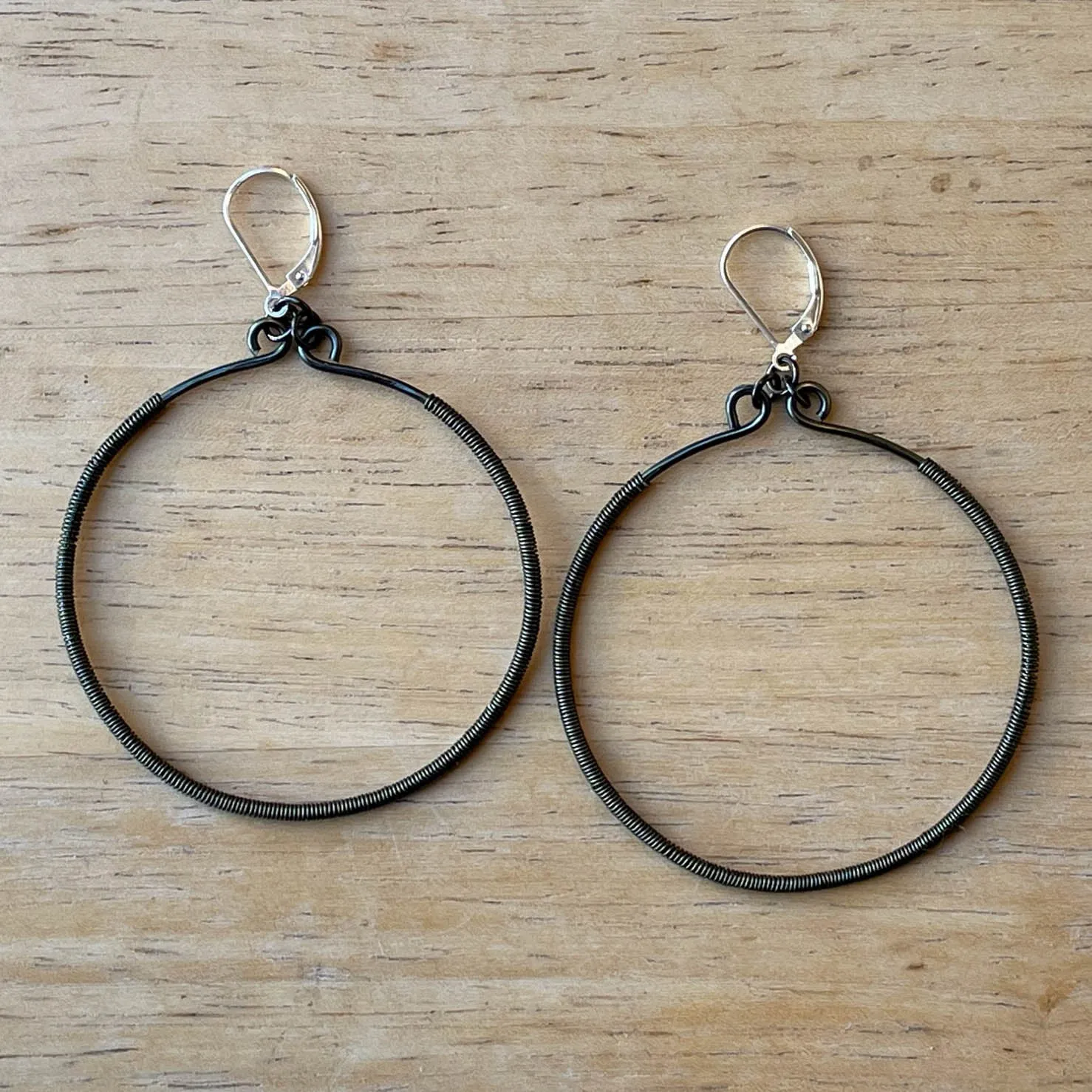 Hoop Earrings Wrapped with Wire (click for colors & sizes) #102