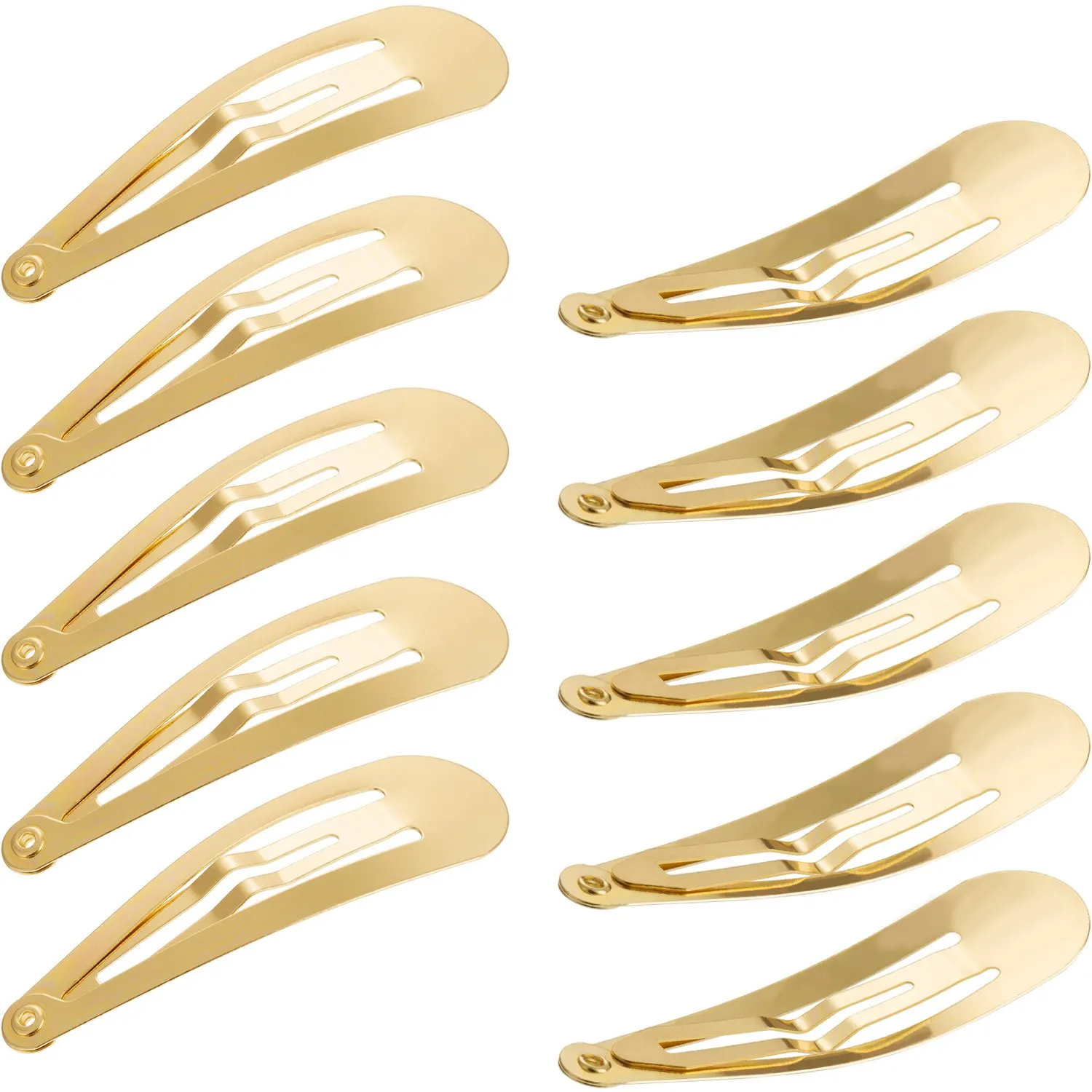 Hotop 50 Pack Gold Hair Clips for Women Snap Hair Clips Barrettes for Kids, Girls Metal Non Slip Gold Barrettes for Hairstyles, 2 Inch