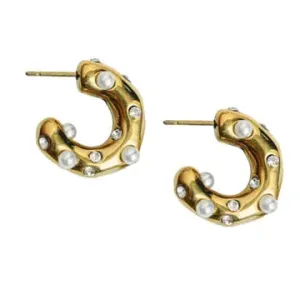 Huggie Pearl Earrings