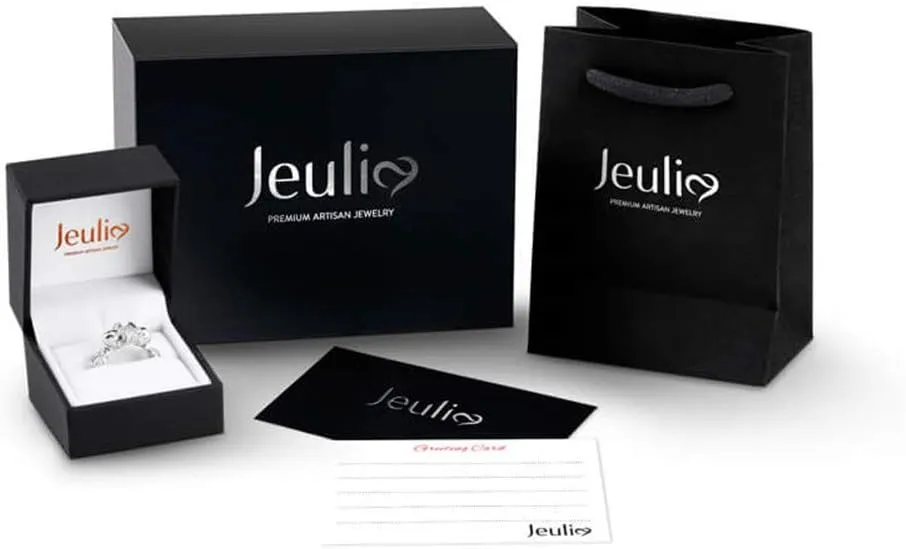 Jeulia Wedding Band for Women Sterling Silver Eternity Band Rings Solitaire Engagement Stackable Ring Promise Anniversary With Jewelry Gift Box