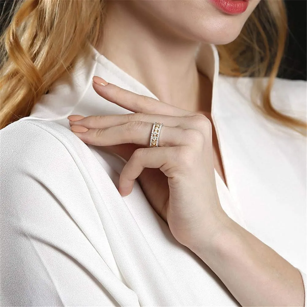 Jeulia Wedding Band for Women Sterling Silver Eternity Band Rings Solitaire Engagement Stackable Ring Promise Anniversary With Jewelry Gift Box