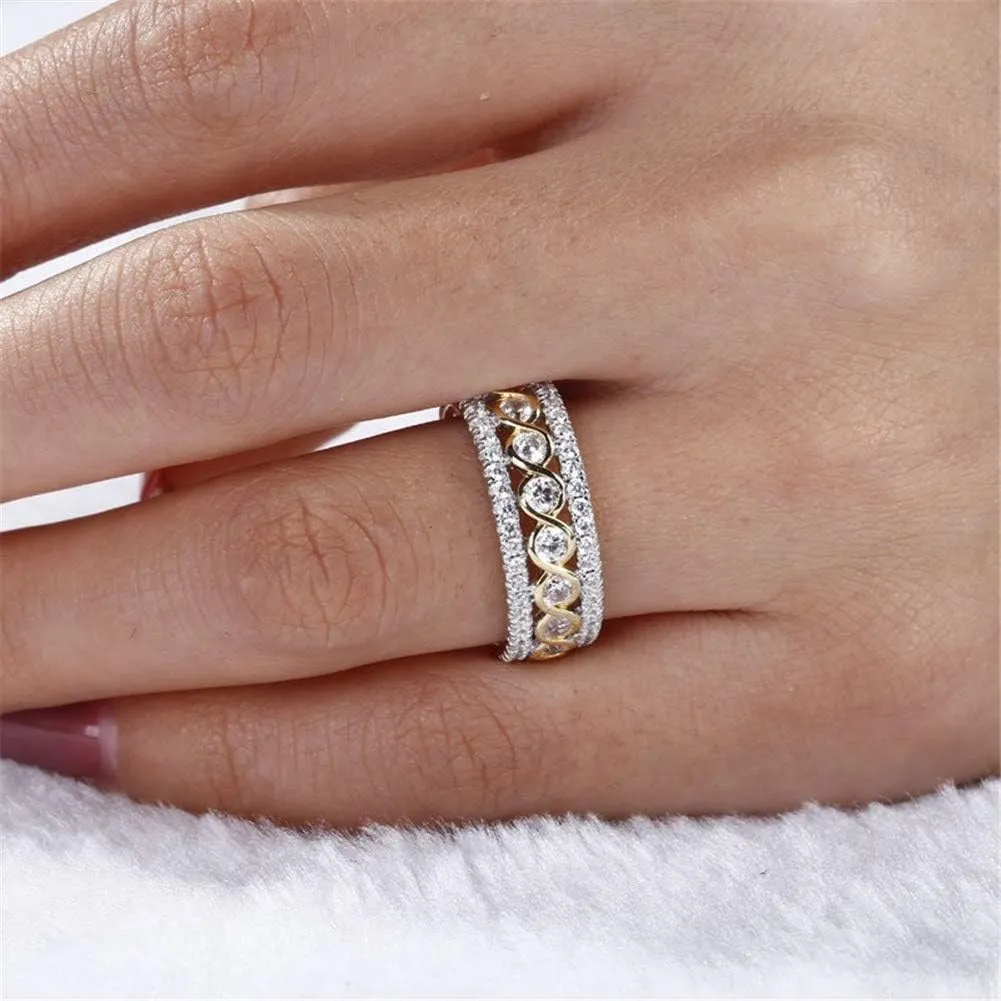 Jeulia Wedding Band for Women Sterling Silver Eternity Band Rings Solitaire Engagement Stackable Ring Promise Anniversary With Jewelry Gift Box