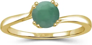 JEWELEXCESS Birthstone Jewelry  Gemstone 14K Gold over Silver Ring Jewelry Gemstone Rings with Hypoallergenic 14K Gold over Silver Band