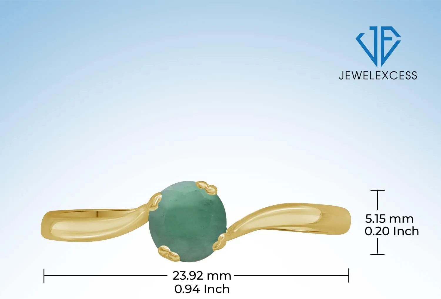 JEWELEXCESS Birthstone Jewelry  Gemstone 14K Gold over Silver Ring Jewelry Gemstone Rings with Hypoallergenic 14K Gold over Silver Band