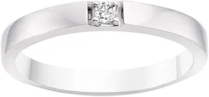 JewelsForum Piedra Sola Single Stone Wedding Band In 14K White Gold And 0.05 Carat Diamond Engagement Ring (Colour HI Clarity I1-I2)