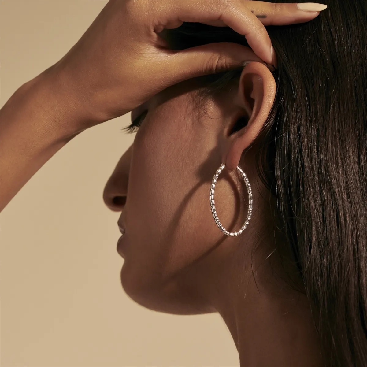 John Hardy Classic Chain Sterling Silver Hoop Earrings