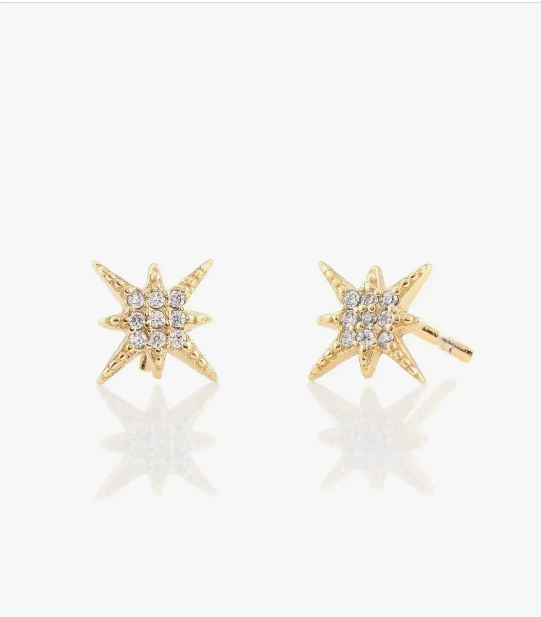 Kris Nations Starburst Crystal Stud Earrings