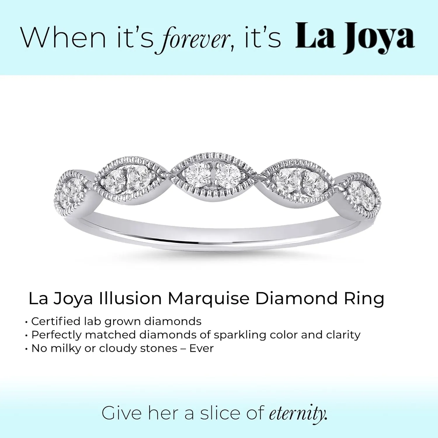 La Joya 1/6-1/4 CT TW Certified Vintage Inspire Lab Grown Diamond Ring Bands | Solid 10k White Gold Milgrain Diamond Wedding Band Ring | Sparkling GH VS/SI Diamond Ring for Women