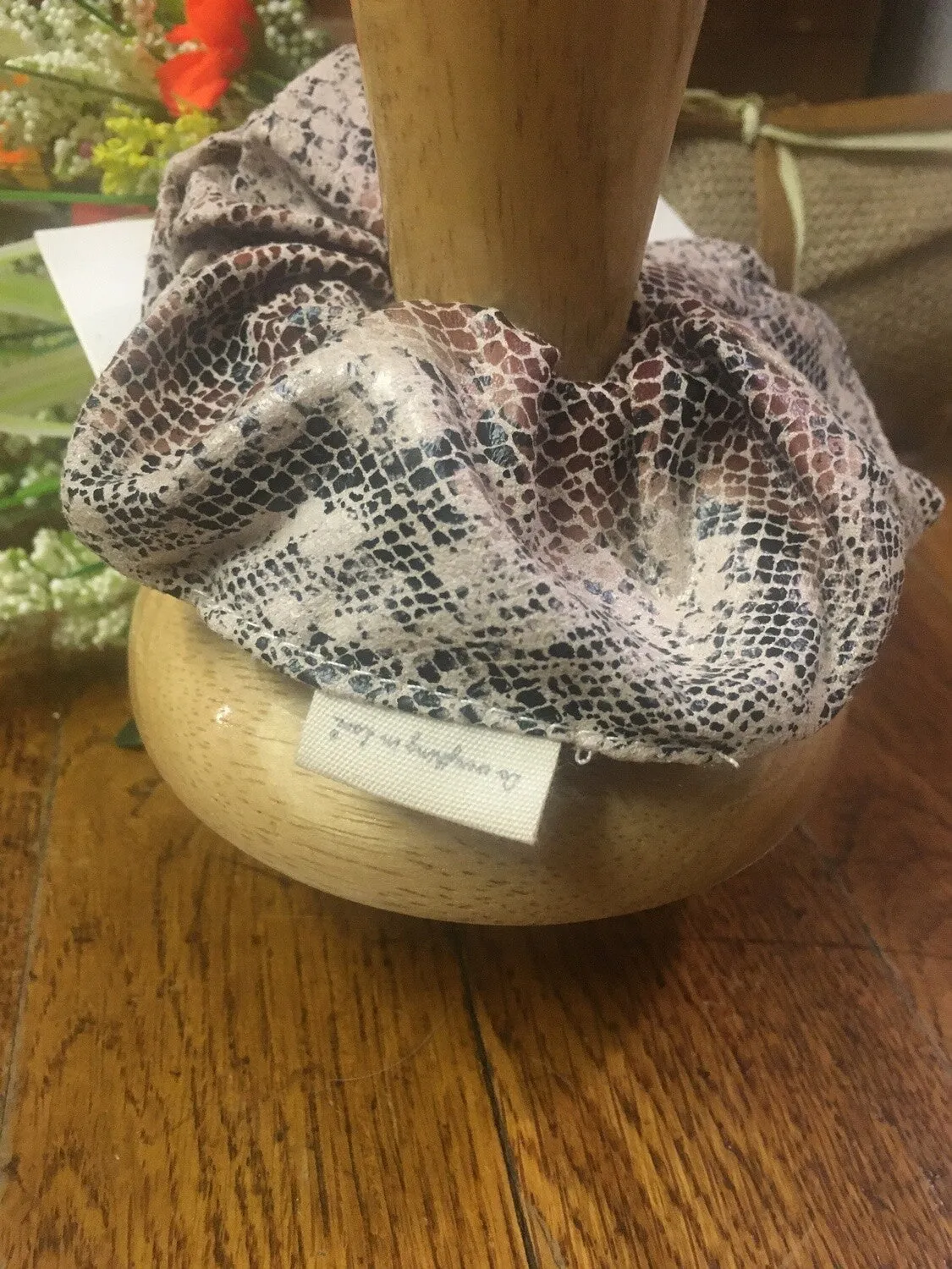 Leather Snake Scrunchies- 2 Colors