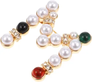 LIFKOME Elegant Letter Shape Brooch Pin Alloy Fashion Brooch for Women Party Pin Lapel Pin Initial Breastp